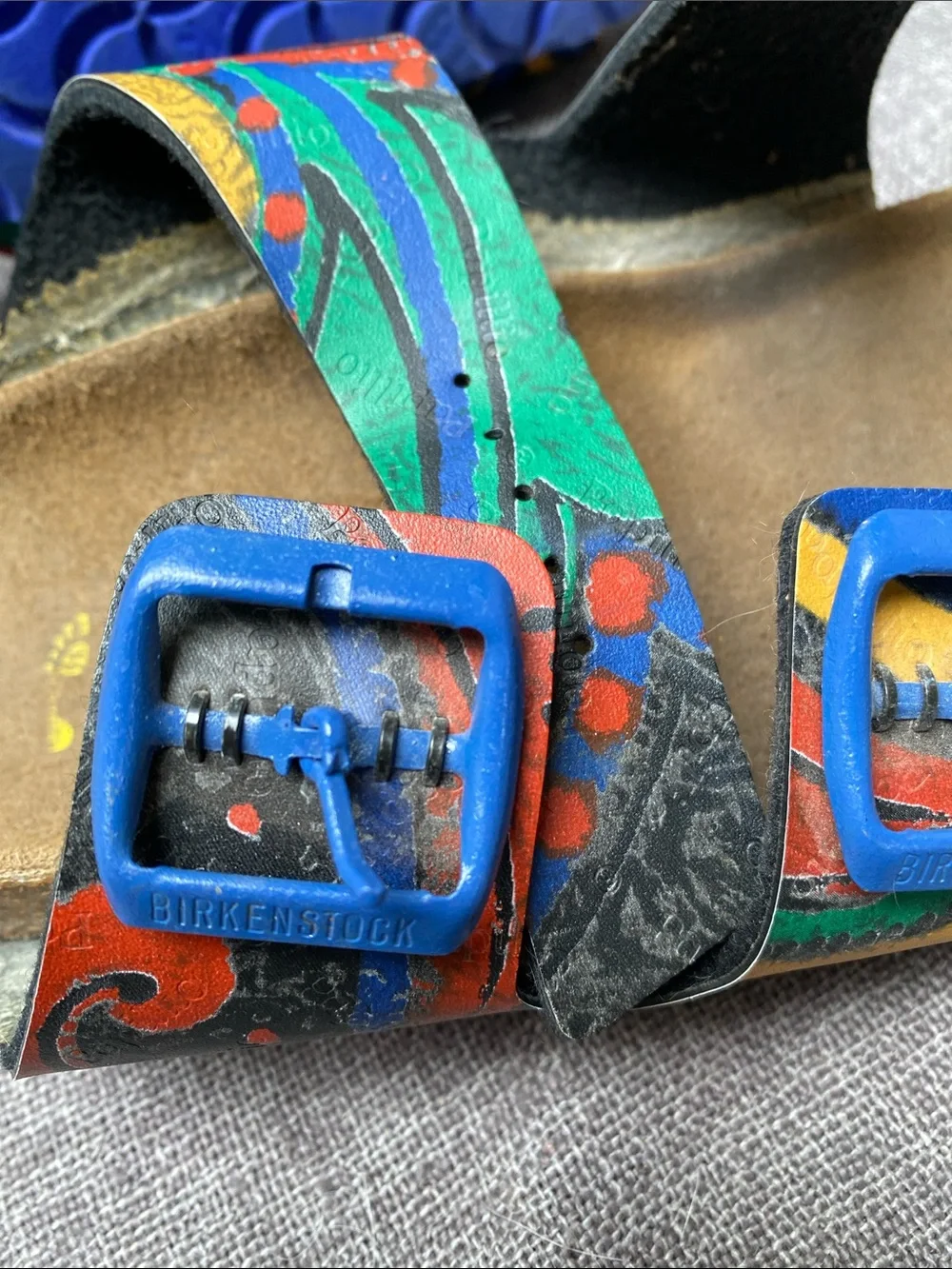 Birkenstock Kids Papillio 210 Sz 33 10 L2 Blue Cork Suede Sandals See Notes